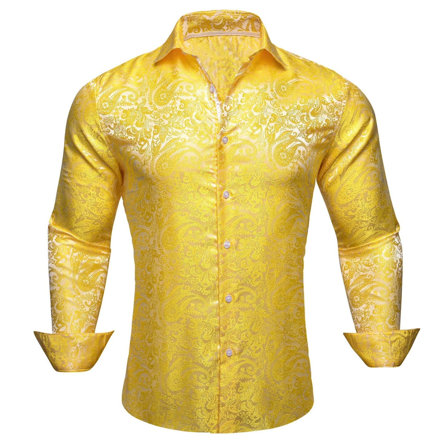 Yellow Paisley Dress Shirt shirt S - Sophisticated Gentlemen