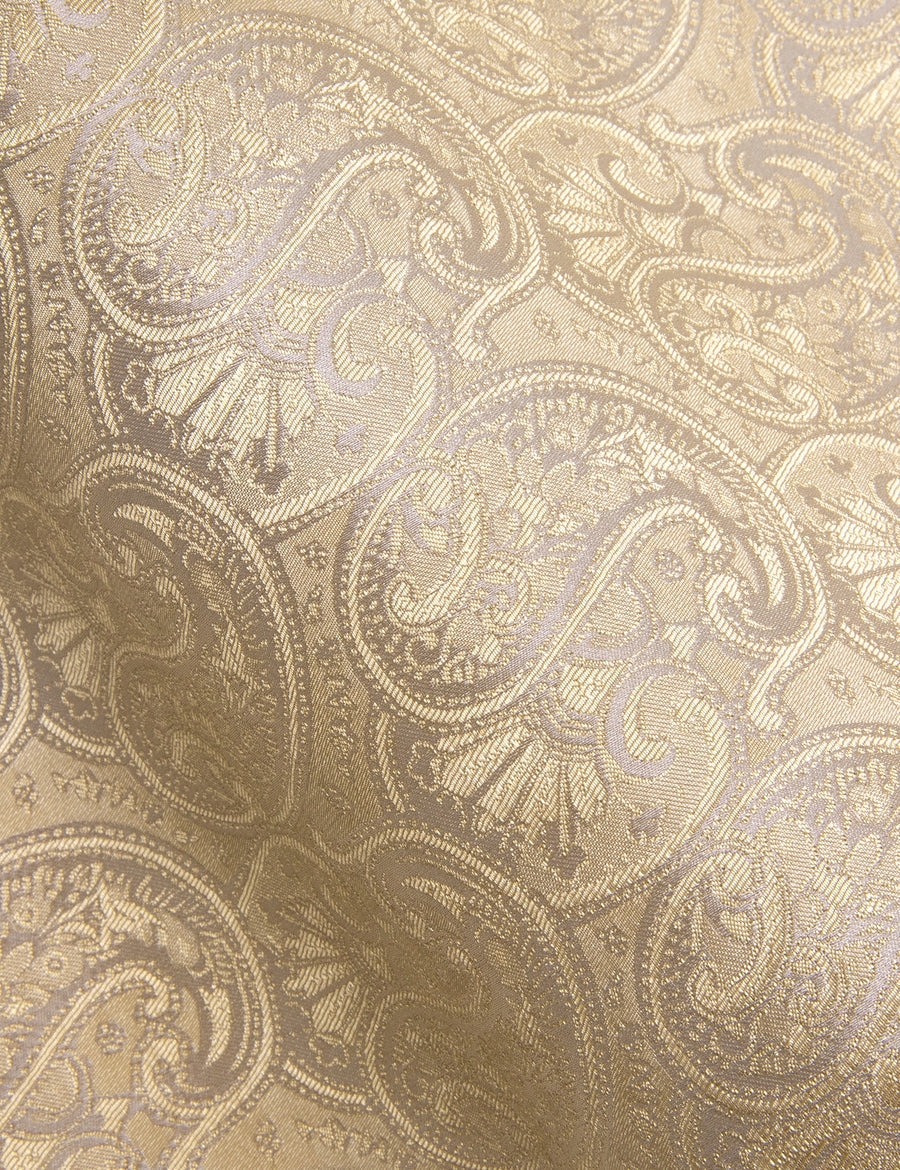 LemonChiffon Paisley Pattern Silk Dress Shirt shirt - Sophisticated Gentlemen
