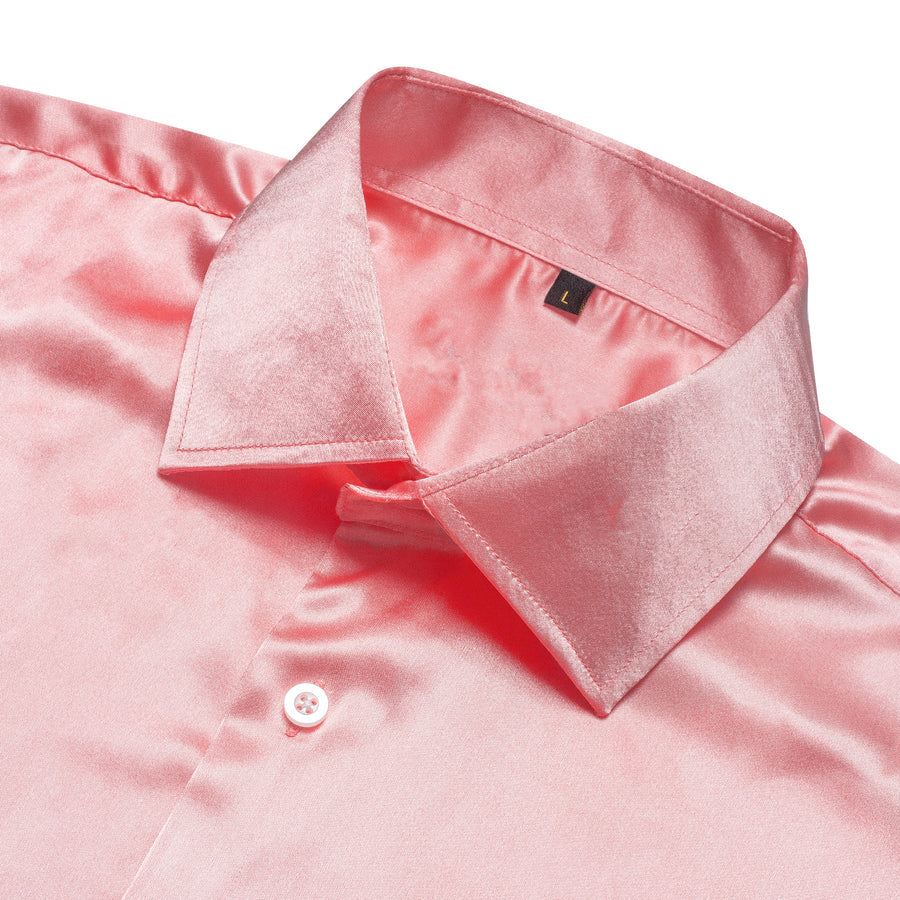 Baby Pink Solid Silk Dress Shirt shirt - Sophisticated Gentlemen