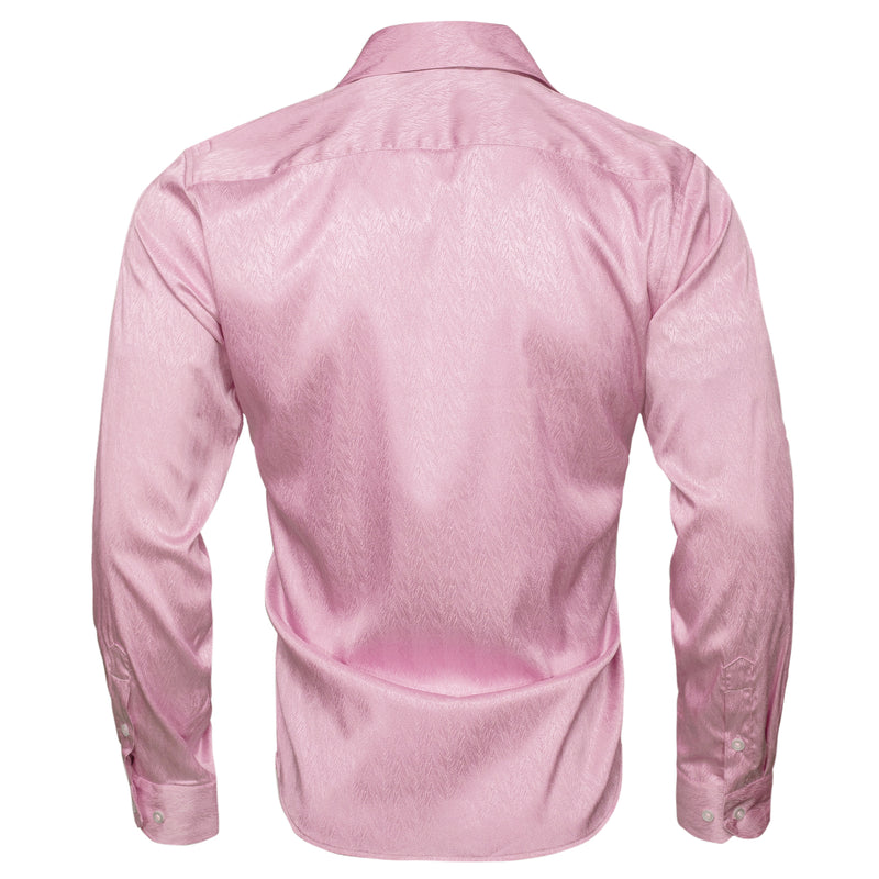 Pink Solid Woven Silk Dress Shirt shirt - Sophisticated Gentlemen