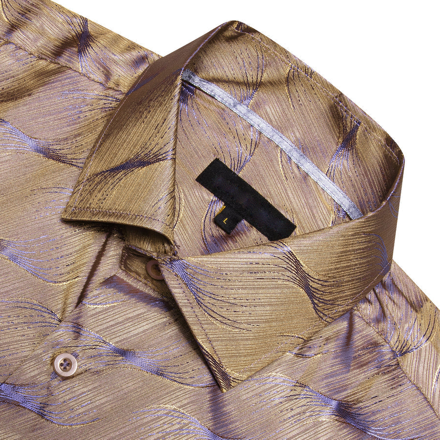 Champagne Purple Novelty Gradient Color Silk Dress Shirt shirt - Sophisticated Gentlemen