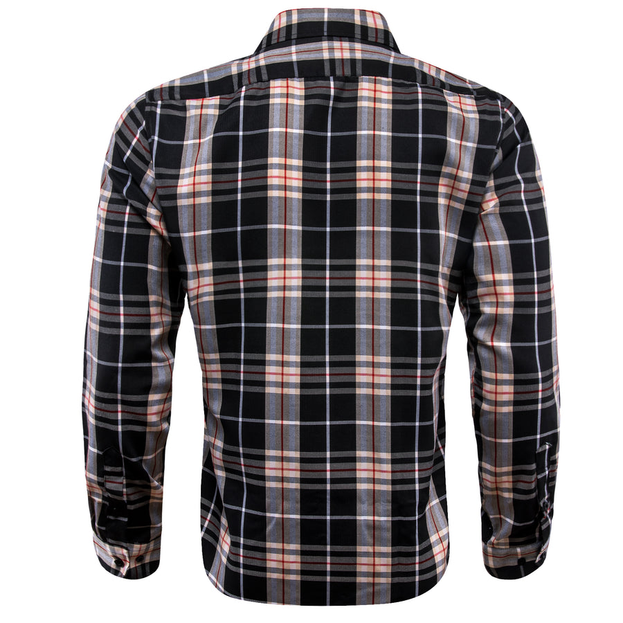 Gray Black Plaid Dress Shirt shirt - Sophisticated Gentlemen