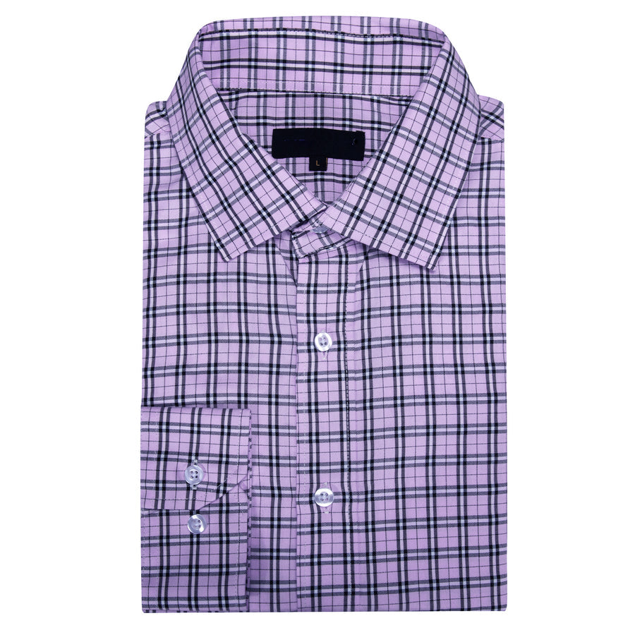 Lilac Purple Small Plaid Dress Shirt shirt - Sophisticated Gentlemen