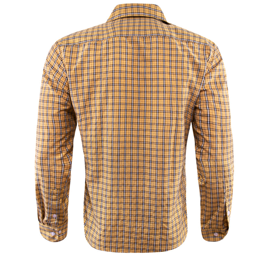 Yellow Black Small Plaid Dress Shirt shirt - Sophisticated Gentlemen