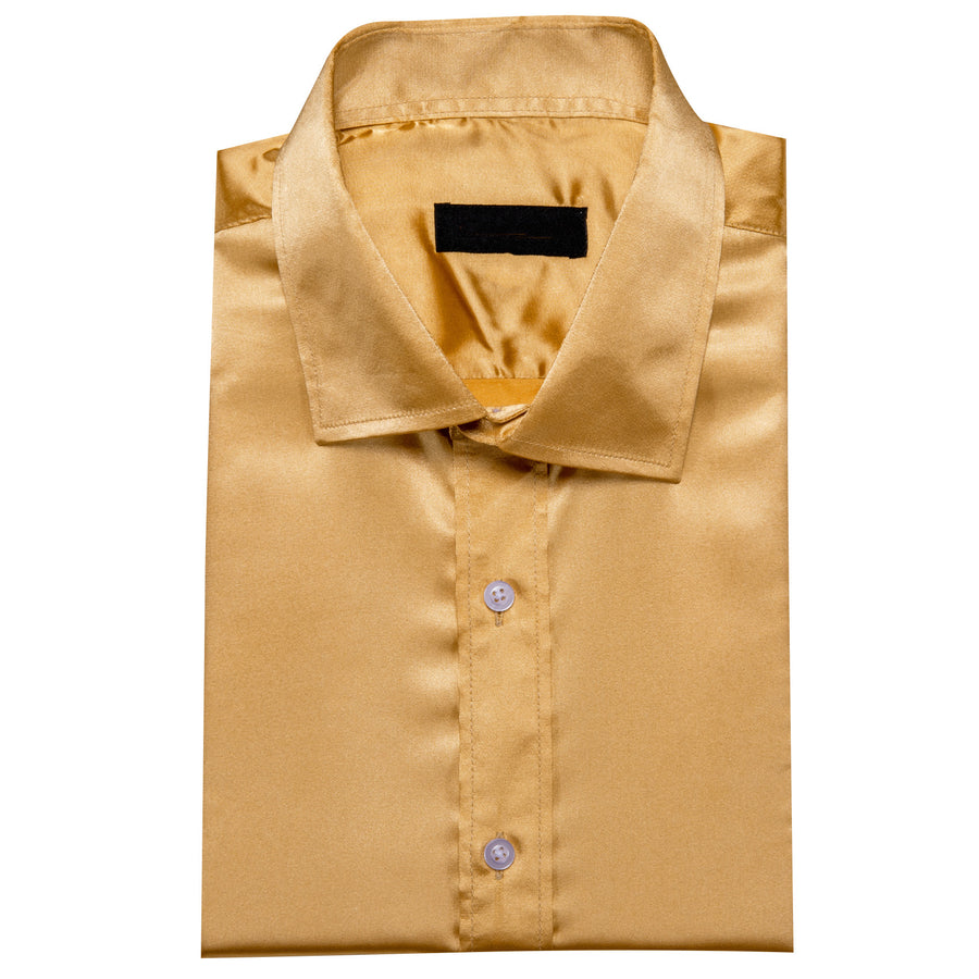 BrulyWood Solid Silk Dress Shirt shirt - Sophisticated Gentlemen