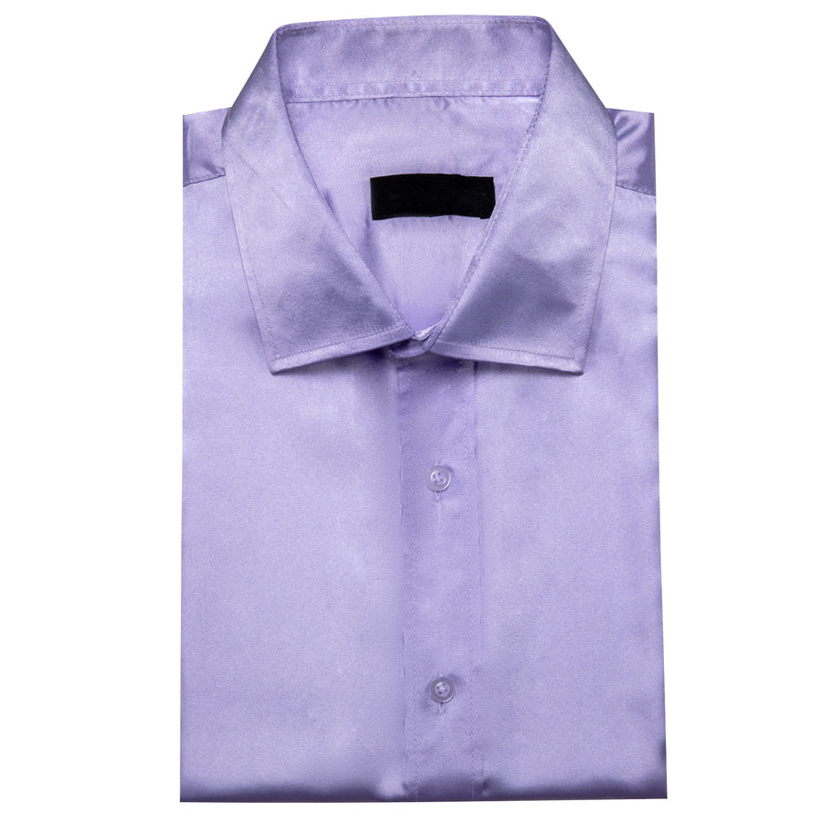 Medium Purple Solid Silk Dress Shirt shirt - Sophisticated Gentlemen