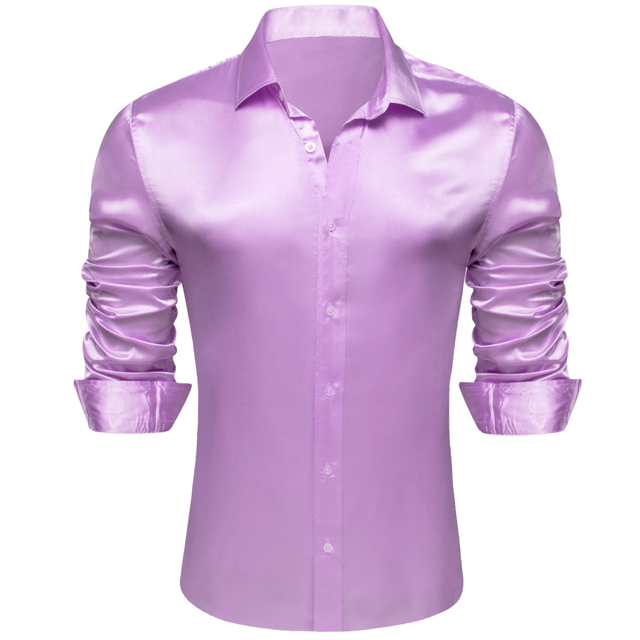 Violet Solid Silk Dress Shirt shirt - Sophisticated Gentlemen