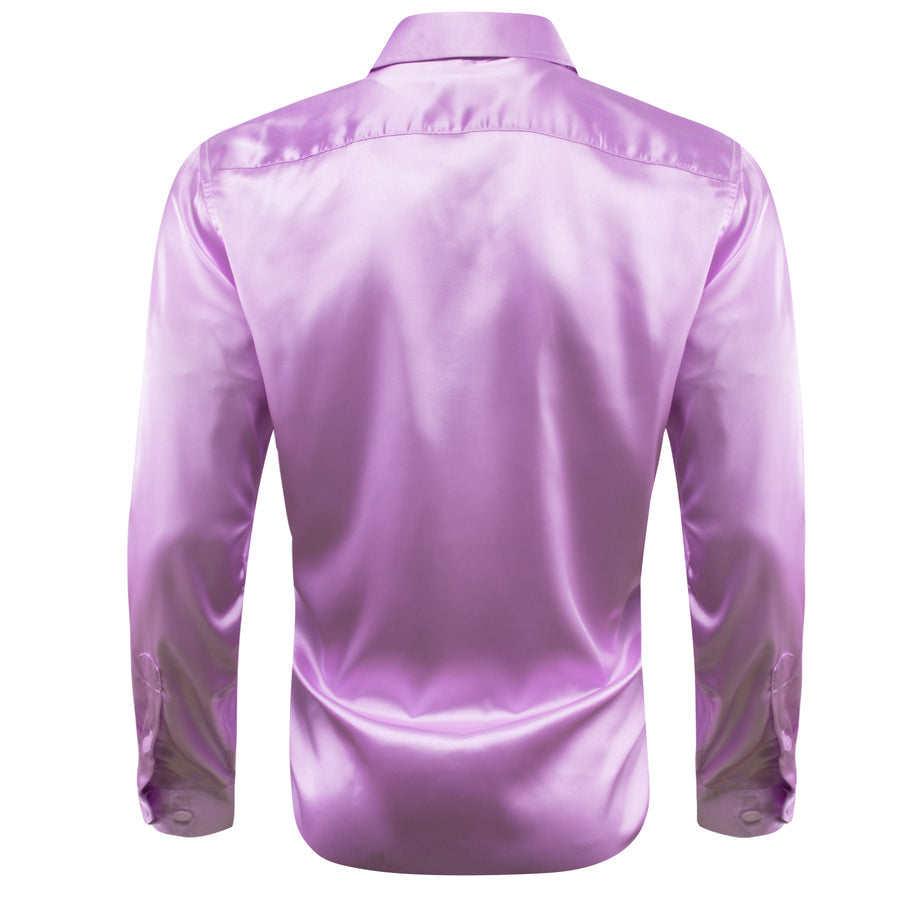 Violet Solid Silk Dress Shirt shirt - Sophisticated Gentlemen