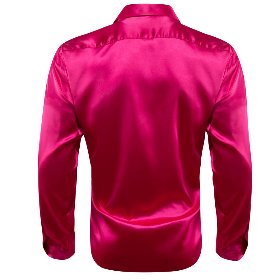 Deep Pink Solid Silk Dress Shirt shirt - Sophisticated Gentlemen