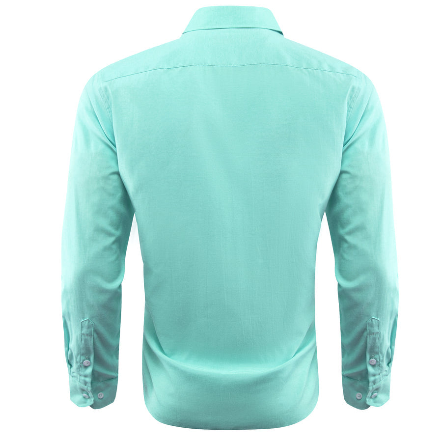 Teal Blue Solid Men's Dress Shirt shirt - Sophisticated Gentlemen