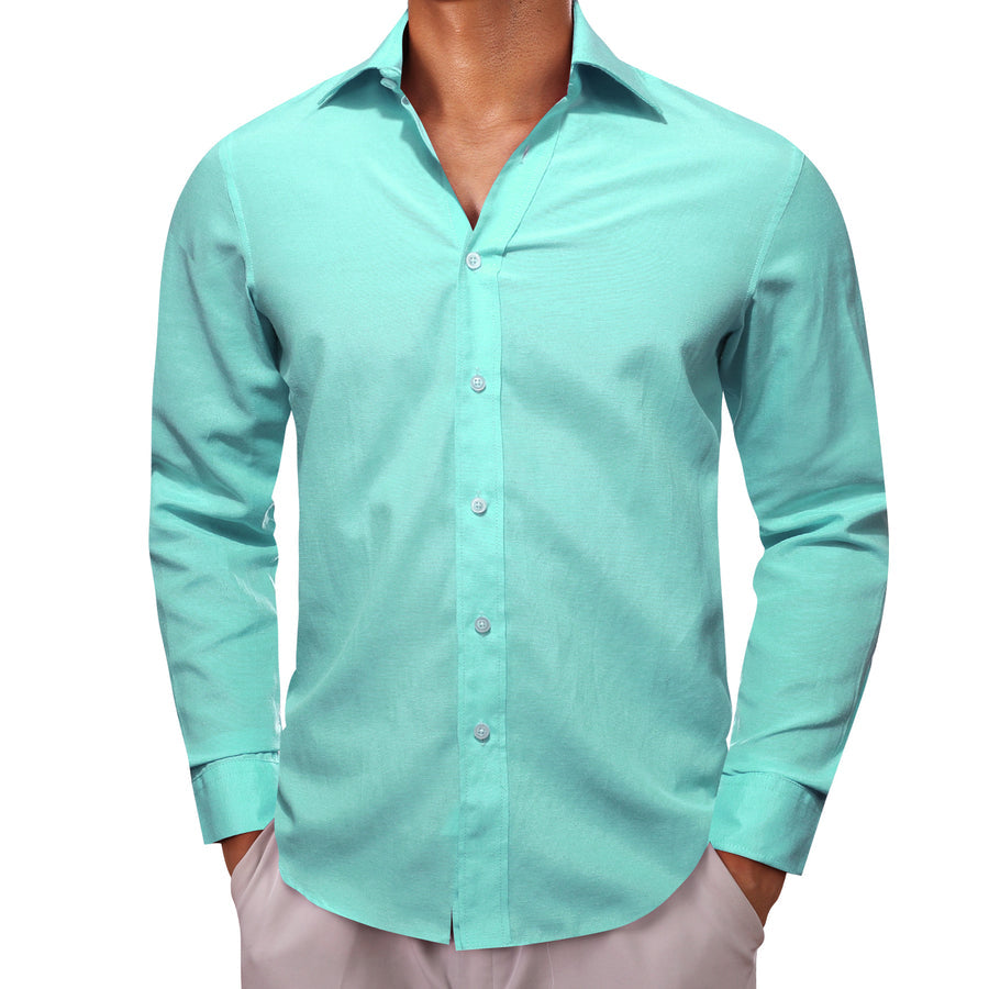Teal Blue Solid Men's Dress Shirt shirt - Sophisticated Gentlemen