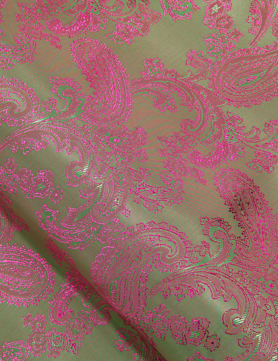 Pink Green Paisley Style Silk Dress Shirt shirt - Sophisticated Gentlemen