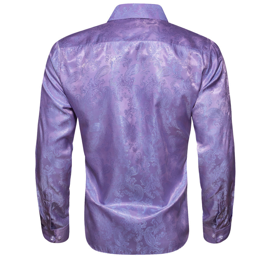 Purple Paisley Style Silk Dress Shirt shirt - Sophisticated Gentlemen