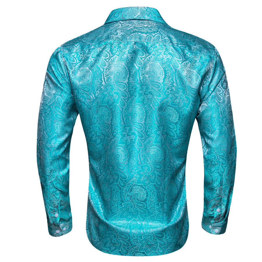 Blue Green Paisley Dress Shirt shirt - Sophisticated Gentlemen