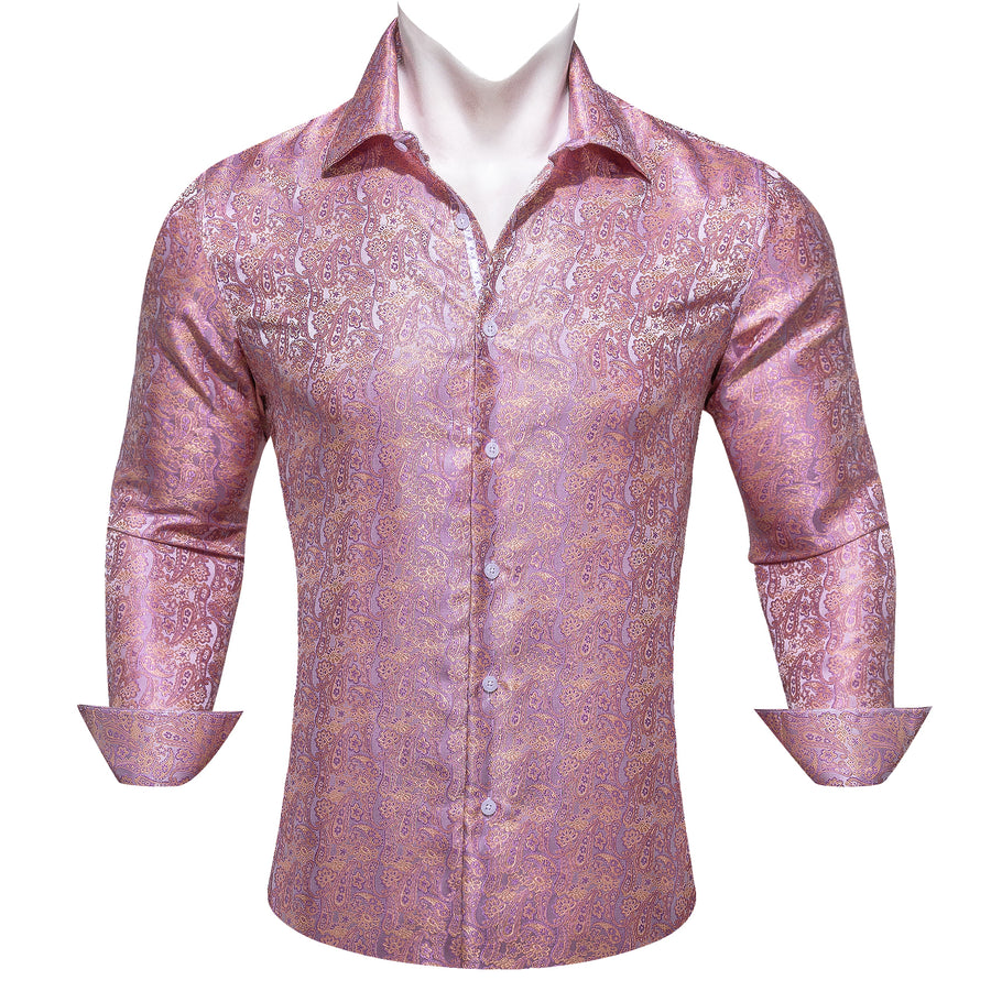 Pink Purple Paisley Men's Dress Shirt shirt - Sophisticated Gentlemen