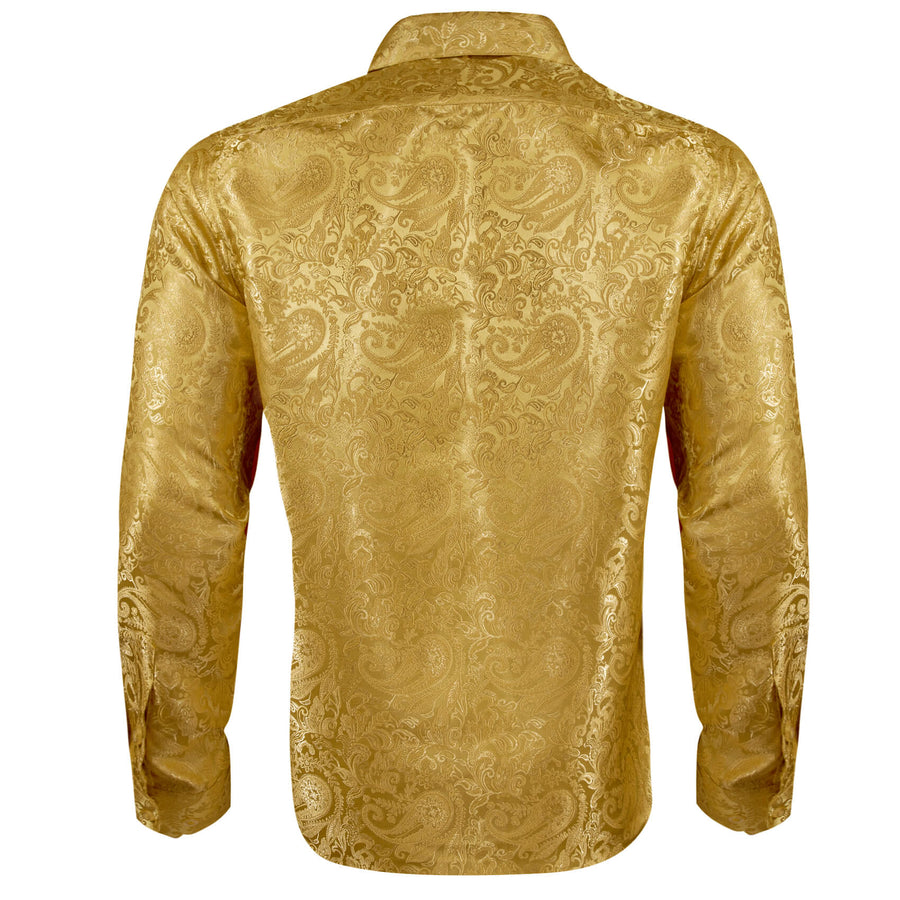 Golden Paisley Silk Dress Shirt shirt - Sophisticated Gentlemen