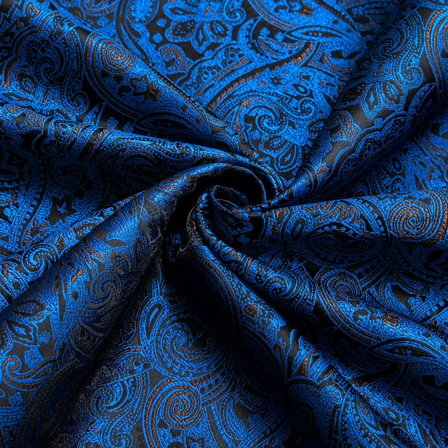 Blue Paisley Silk Dress Shirt shirt - Sophisticated Gentlemen