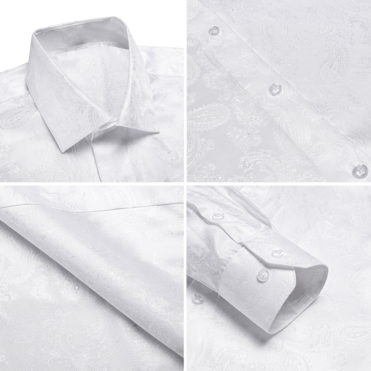 White Paisley Dress Shirt shirt - Sophisticated Gentlemen
