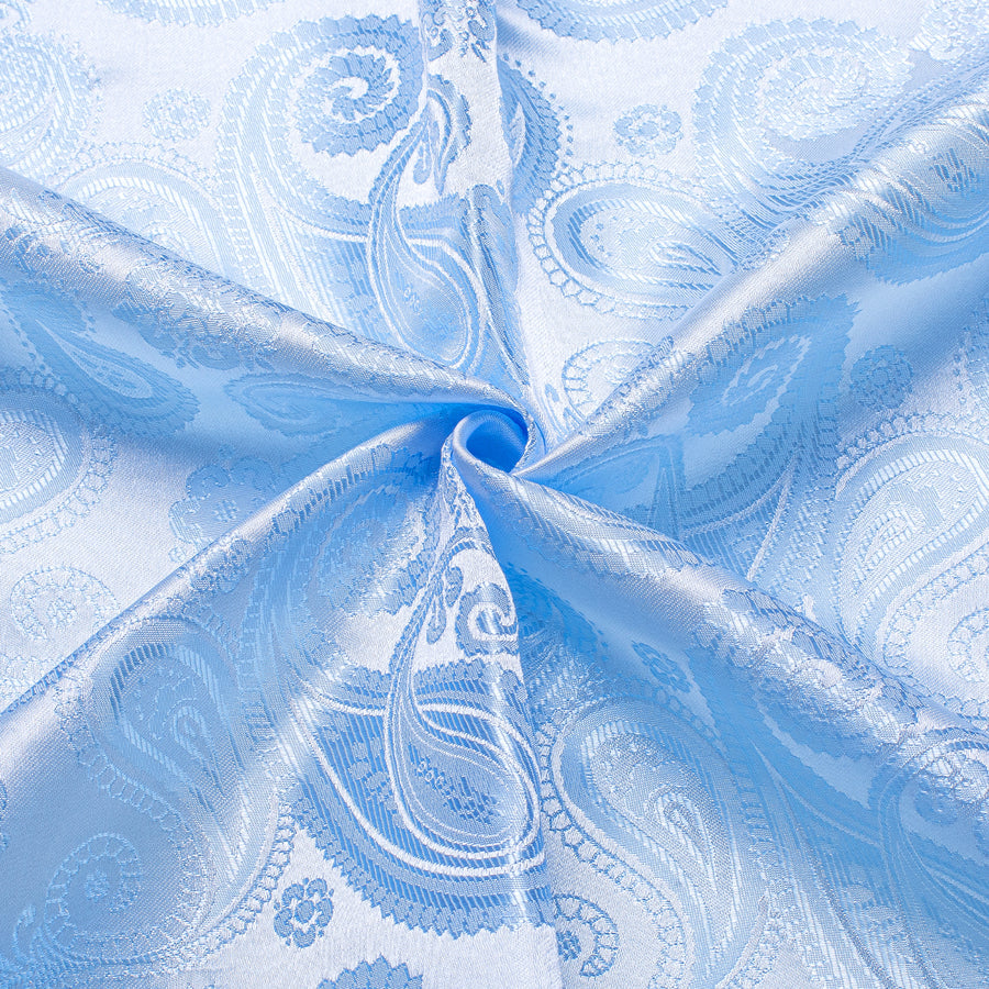 Sky Blue Paisley Silk Dress Shirt shirt - Sophisticated Gentlemen