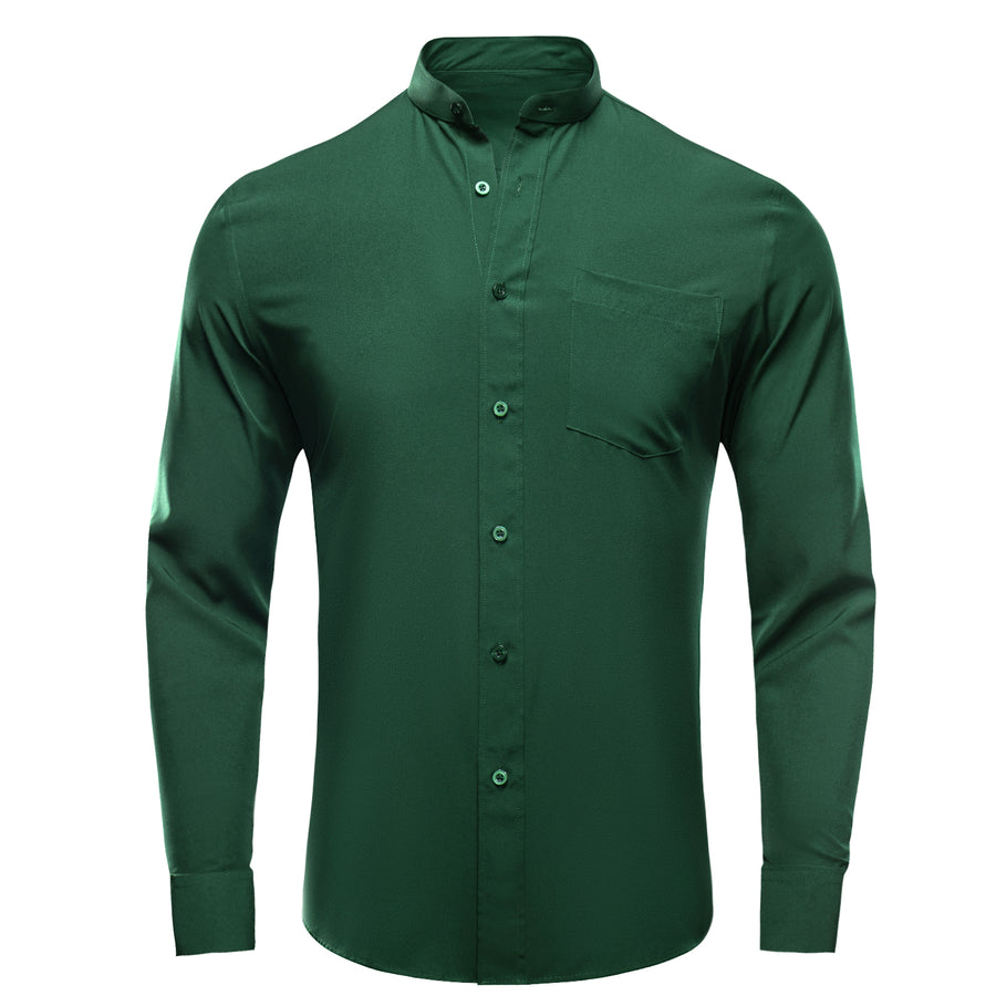 Deep Green Solid Dress Shirt shirt S - Sophisticated Gentlemen