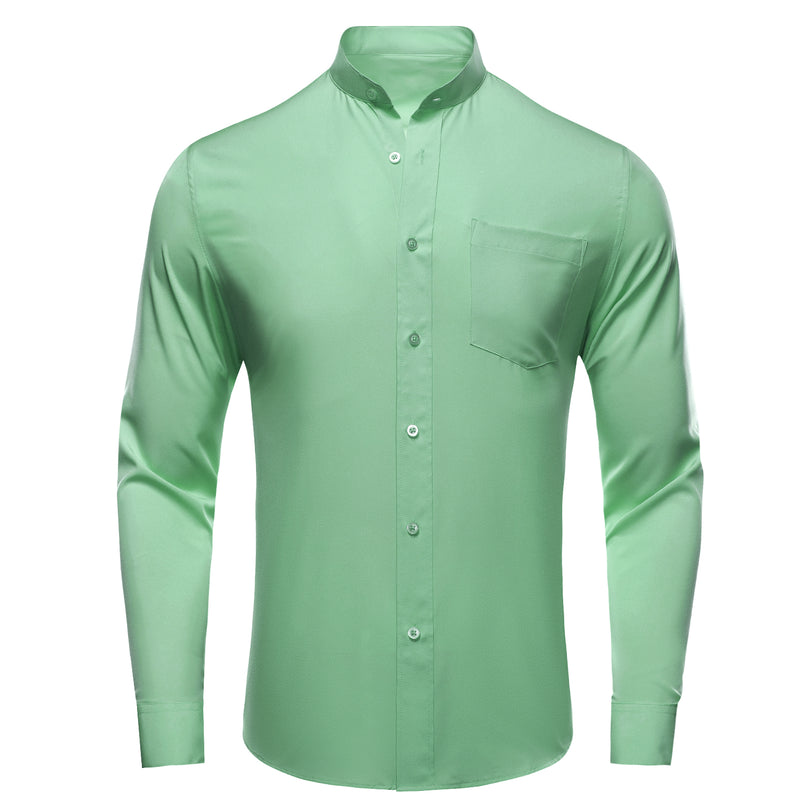 Mint Green Solid Dress Shirt shirt S - Sophisticated Gentlemen