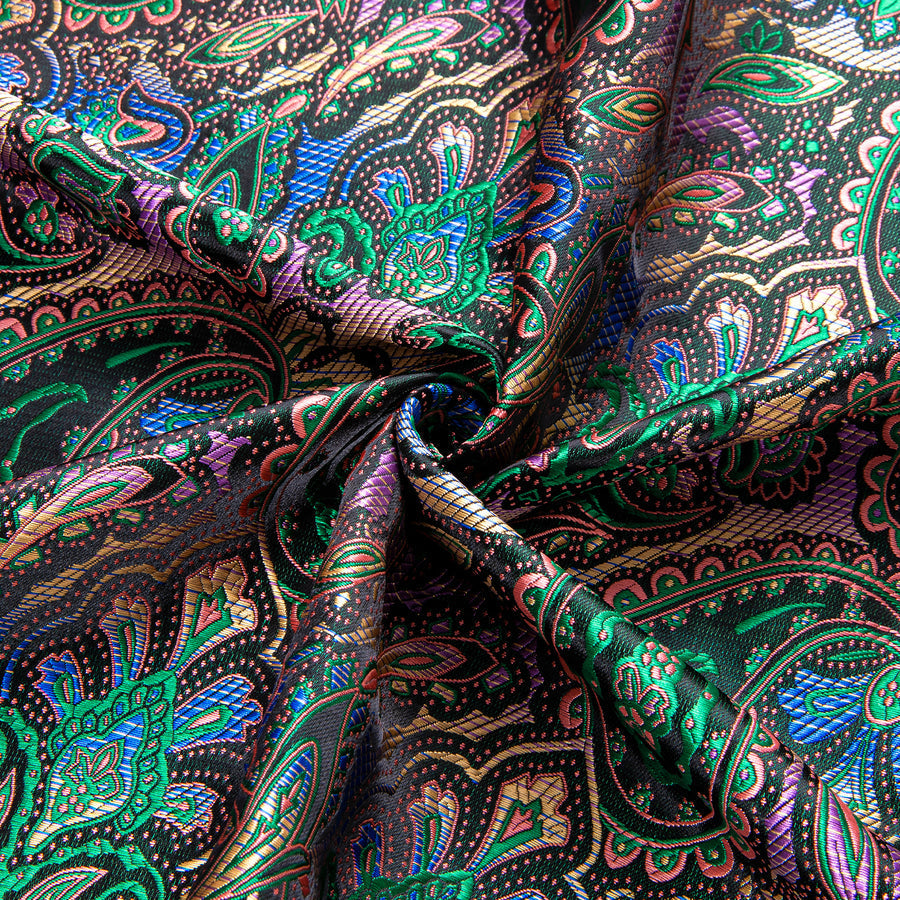 Green Gradient Paisley Silk Dress Shirt shirt - Sophisticated Gentlemen