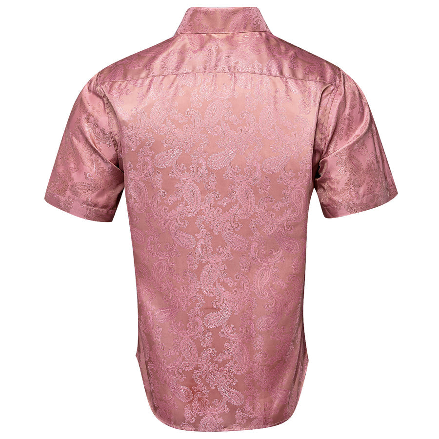 Baby Pink Paisley Silk Dress Shirt shirt - Sophisticated Gentlemen