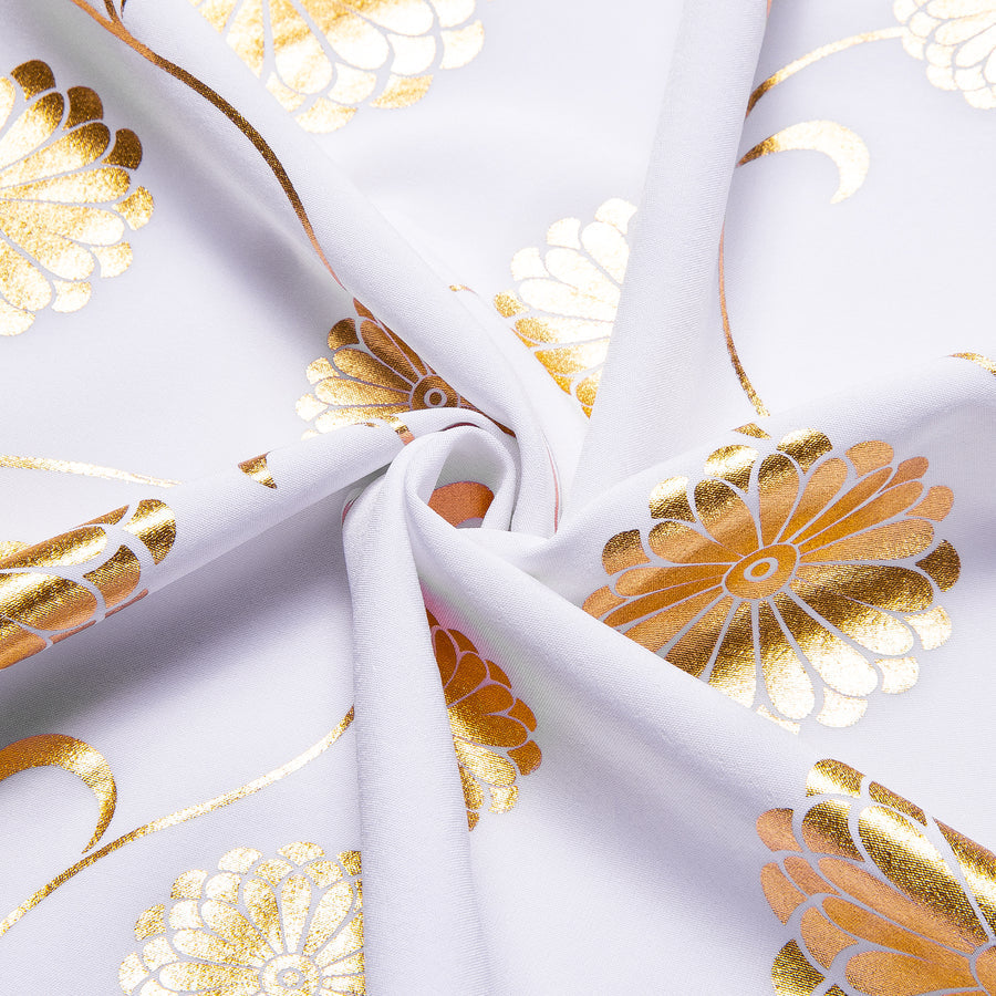 White Golden Floral Silk Dress Shirt shirt - Sophisticated Gentlemen