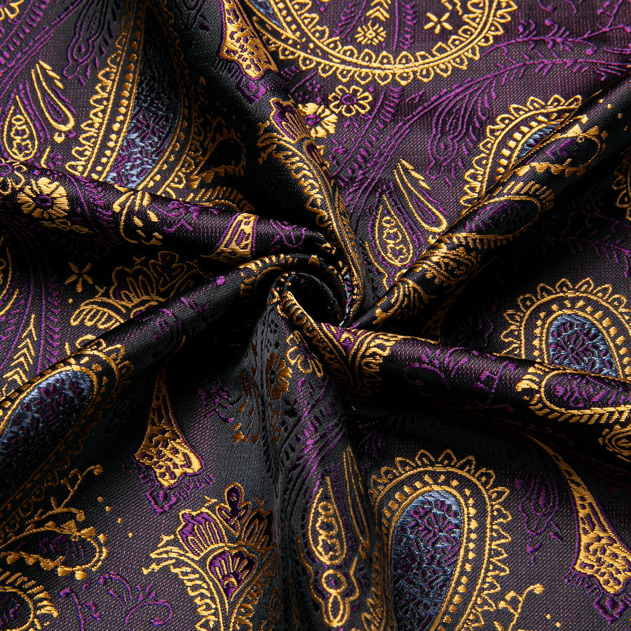 Purple Golden Paisley Silk Dress Shirt shirt - Sophisticated Gentlemen