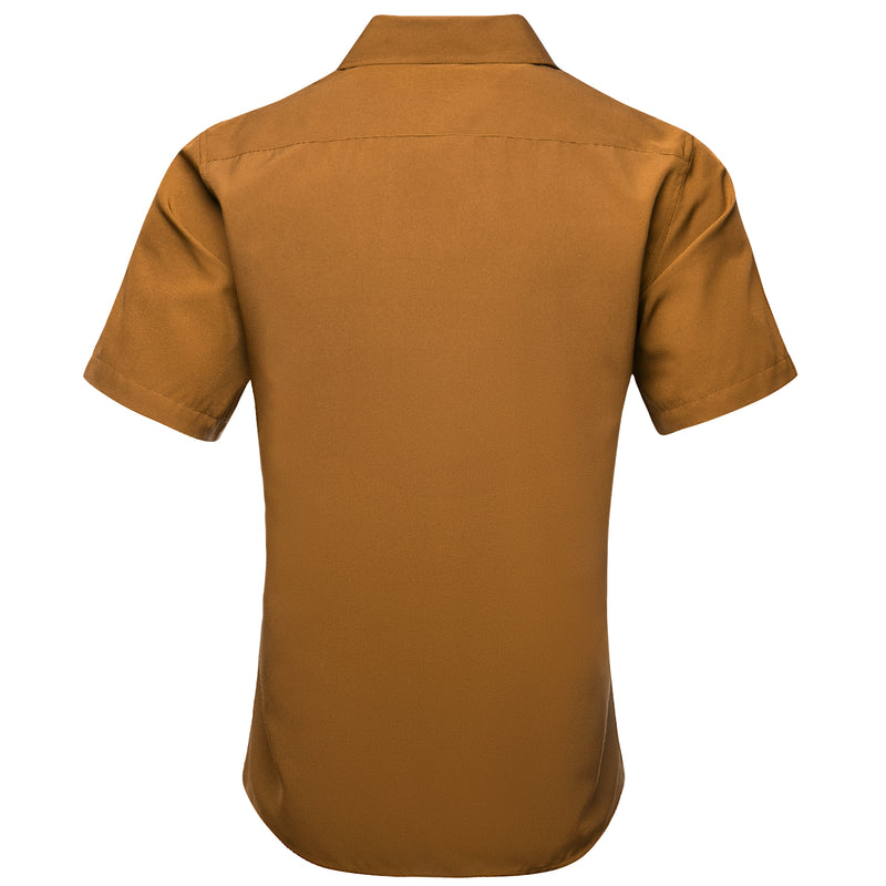 Brown Solid Dress Shirt shirt - Sophisticated Gentlemen