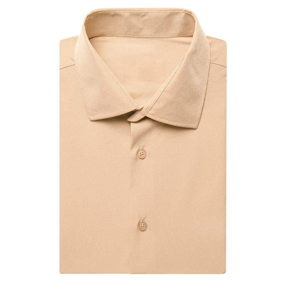 Champagne Solid Men's Dress Shirt shirt - Sophisticated Gentlemen