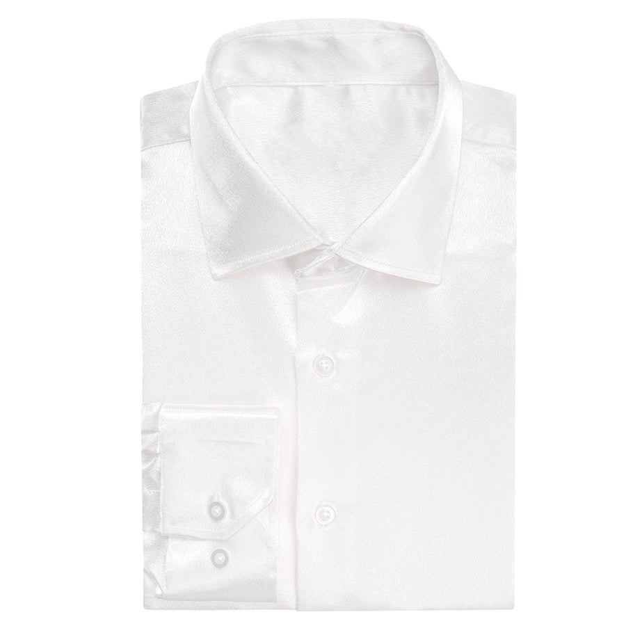 Pure White Solid Silk Dress Shirt shirt - Sophisticated Gentlemen