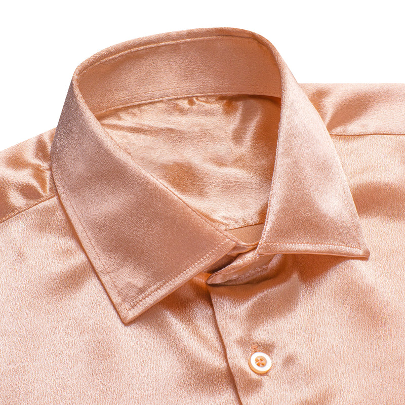 Flesh Pink Solid Silk Dress Shirt shirt - Sophisticated Gentlemen