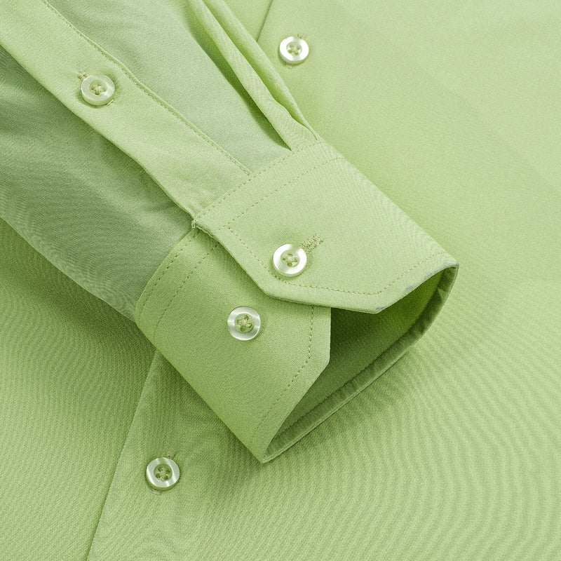 Pure Light Green Solid Dress Shirt shirt - Sophisticated Gentlemen