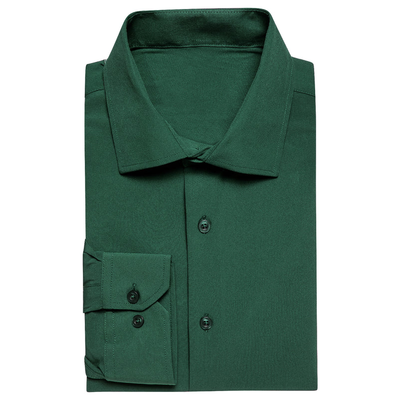 Pure Dark Green Solid Dress Shirt shirt - Sophisticated Gentlemen