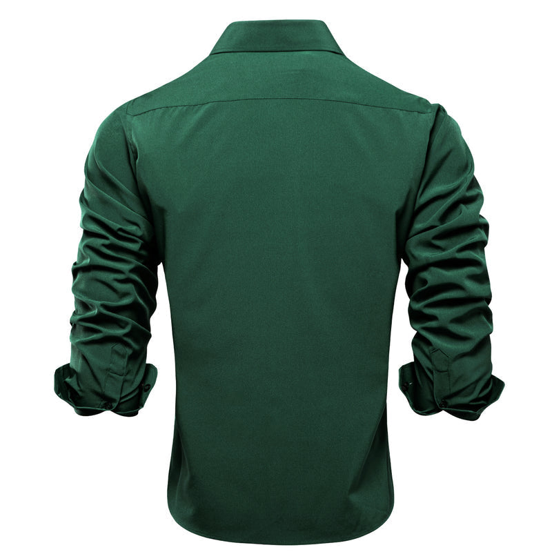 Pure Dark Green Solid Dress Shirt shirt - Sophisticated Gentlemen