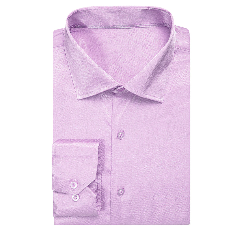 Pink Purple Solid Silk Dress Shirt shirt - Sophisticated Gentlemen