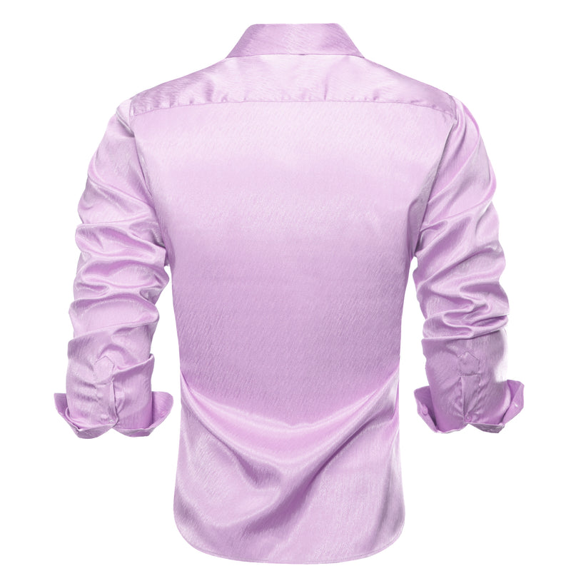 Pink Purple Solid Silk Dress Shirt shirt - Sophisticated Gentlemen