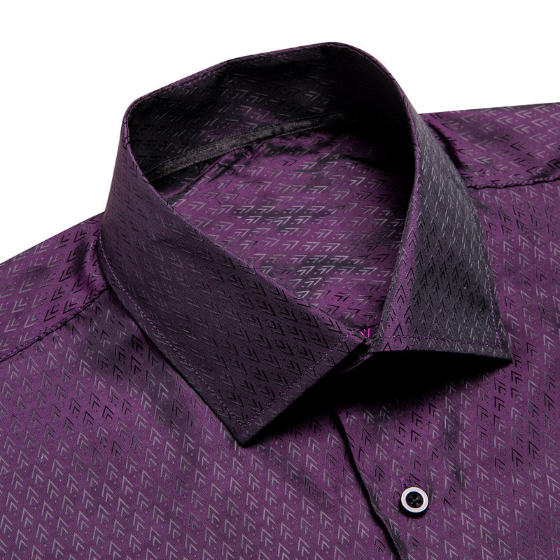 Purple Black Novelty Silk Dress Shirt shirt - Sophisticated Gentlemen
