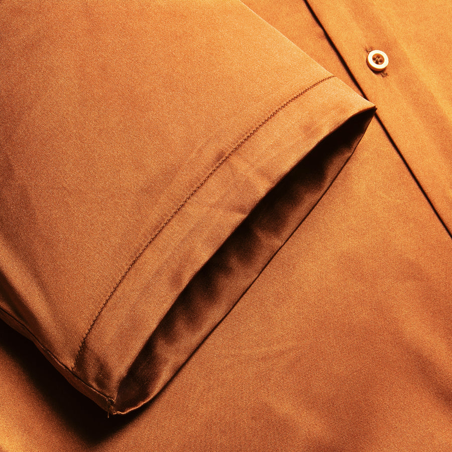 Gold Solid Satin Dress Shirt shirt - Sophisticated Gentlemen