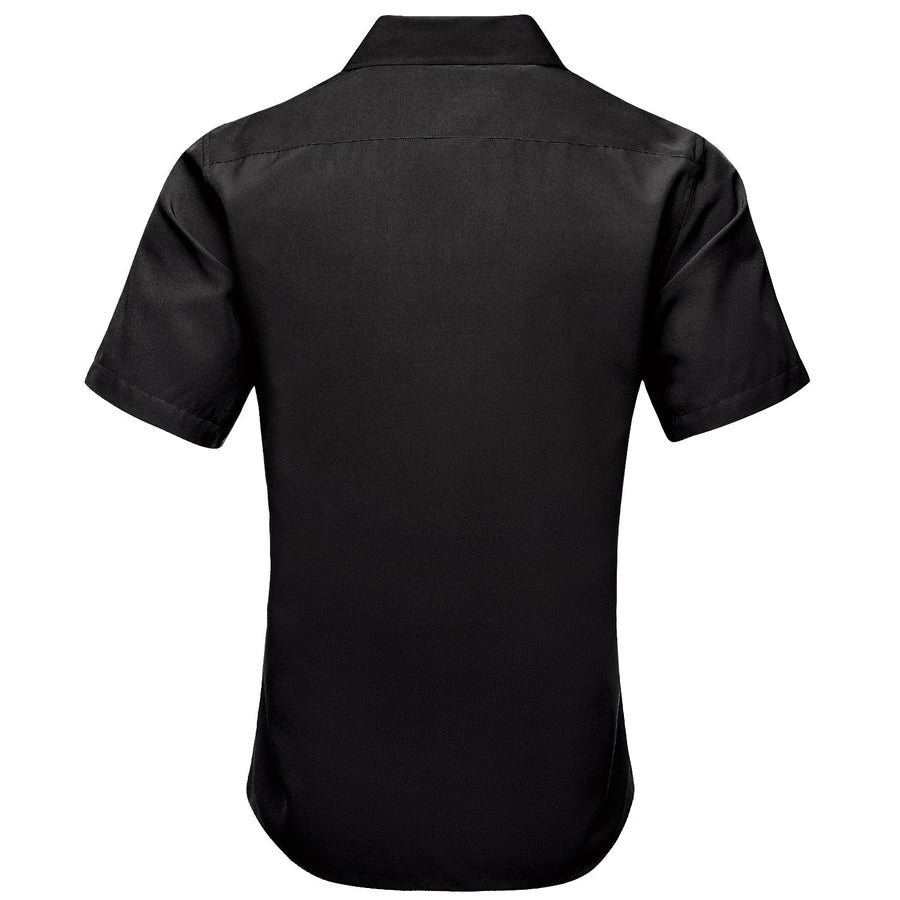 Black With Green Novelty Silk Dress Shirt shirt - Sophisticated Gentlemen