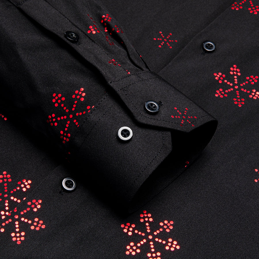 Black Christmas Red Snow Novelty Dress Shirt shirt - Sophisticated Gentlemen