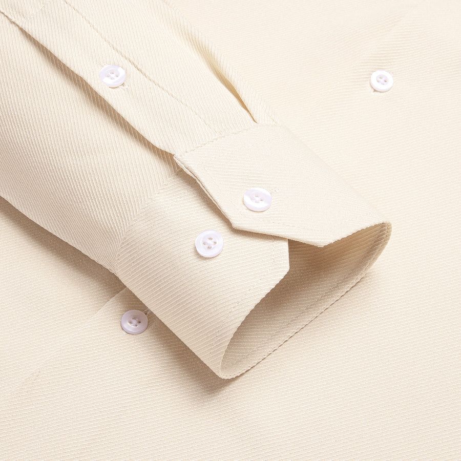 Ivory Solid Stretch Woven Dress Shirt shirt - Sophisticated Gentlemen