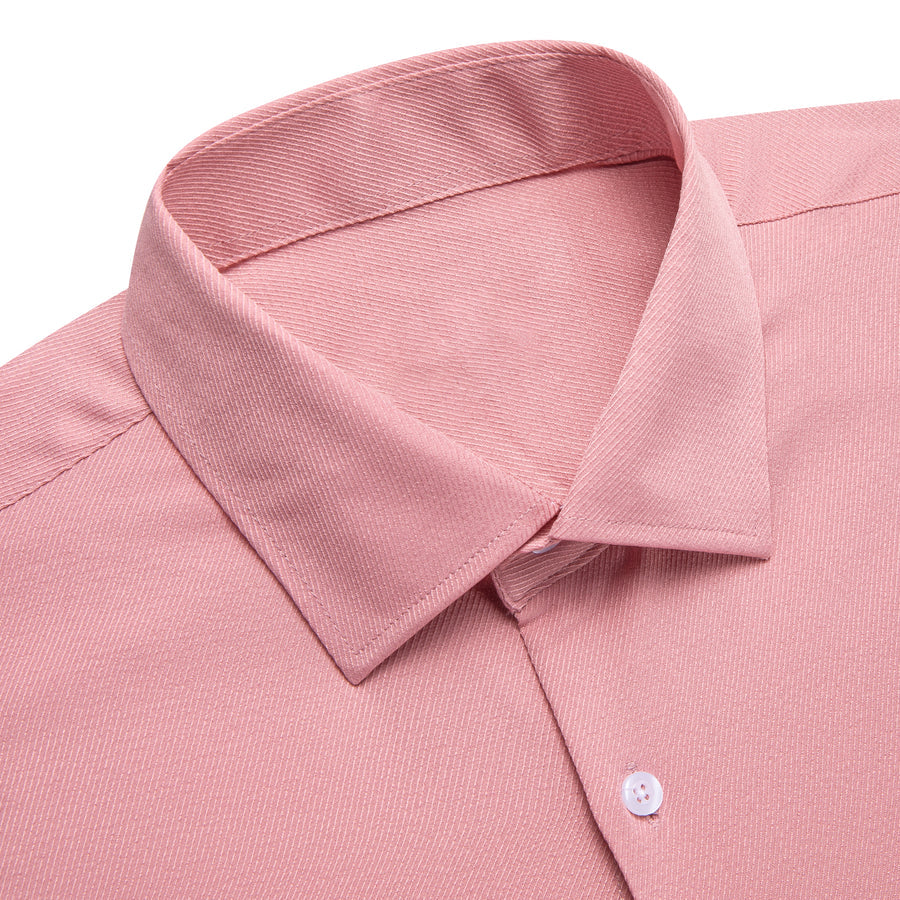 Pink Solid Stretch Woven Dress Shirt shirt - Sophisticated Gentlemen