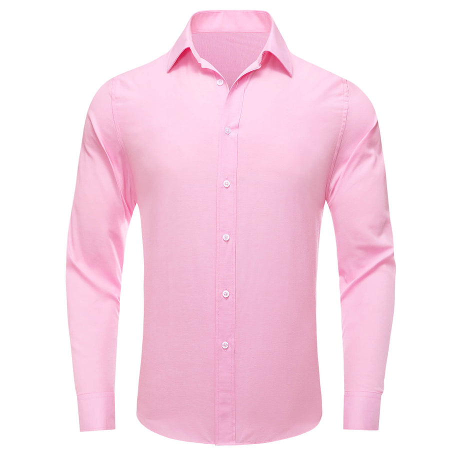 Light Pink Solid Men's Dress Shirt shirt S - Sophisticated Gentlemen