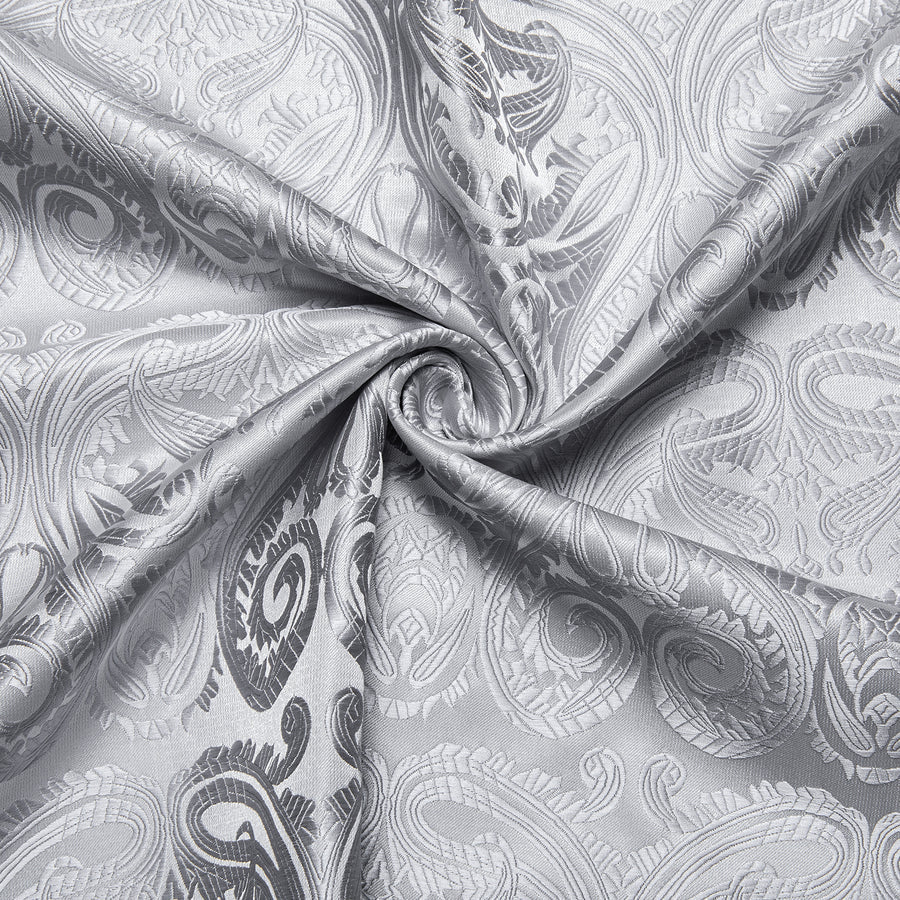 Silver White Floral Silk Dress Shirt shirt - Sophisticated Gentlemen
