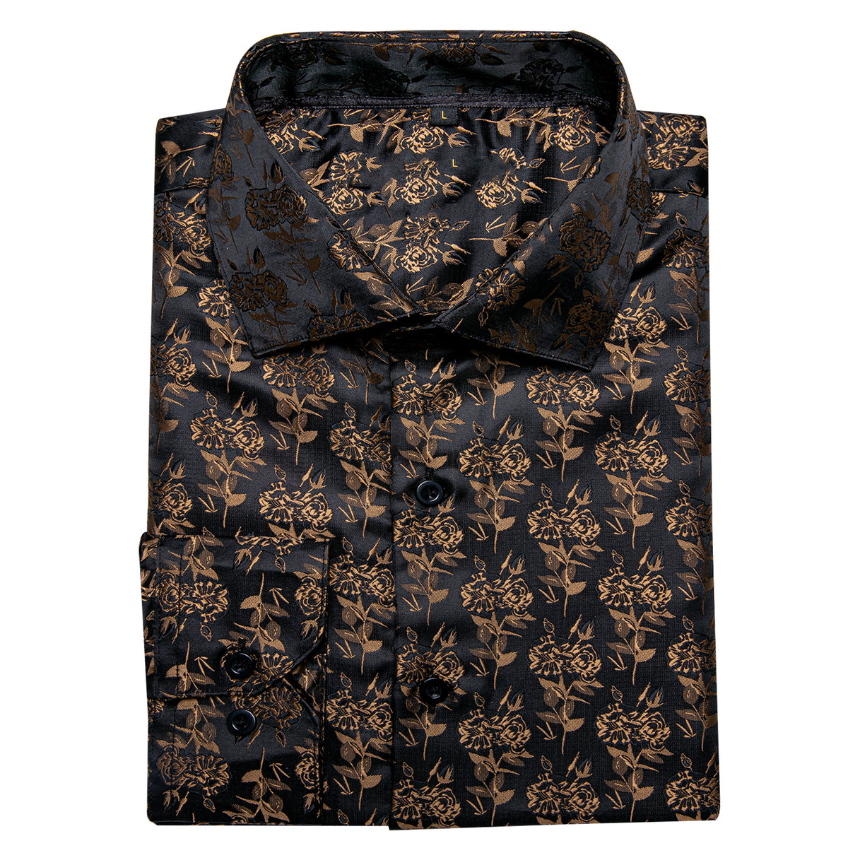 Black and Brown Floral Dress Shirt shirt - Sophisticated Gentlemen