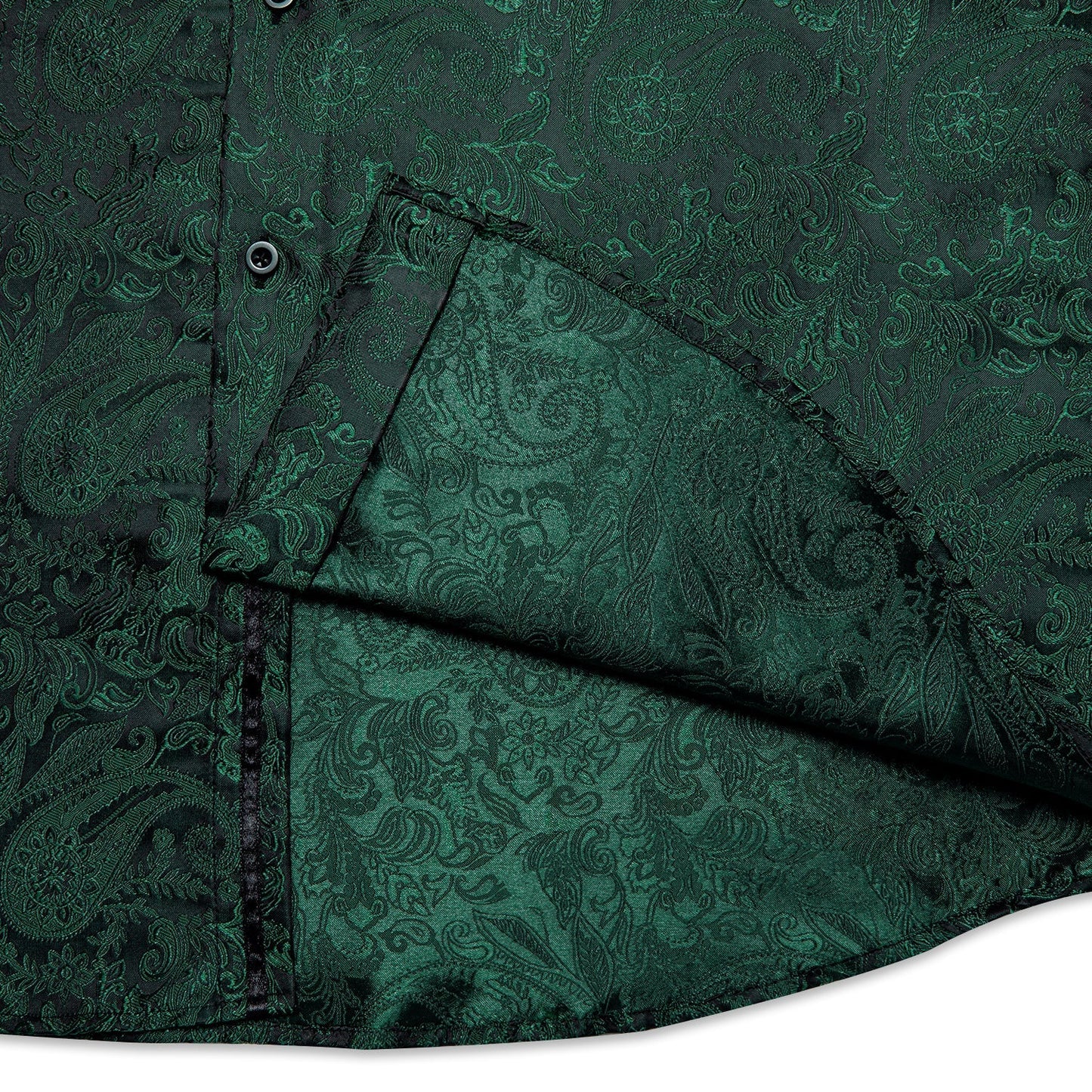 Dark Green Paisley Dress Shirt shirt - Sophisticated Gentlemen