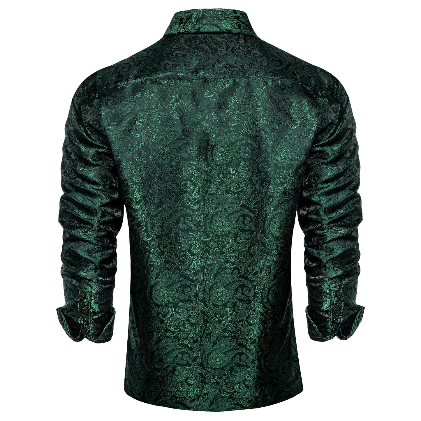 Dark Green Paisley Dress Shirt shirt - Sophisticated Gentlemen