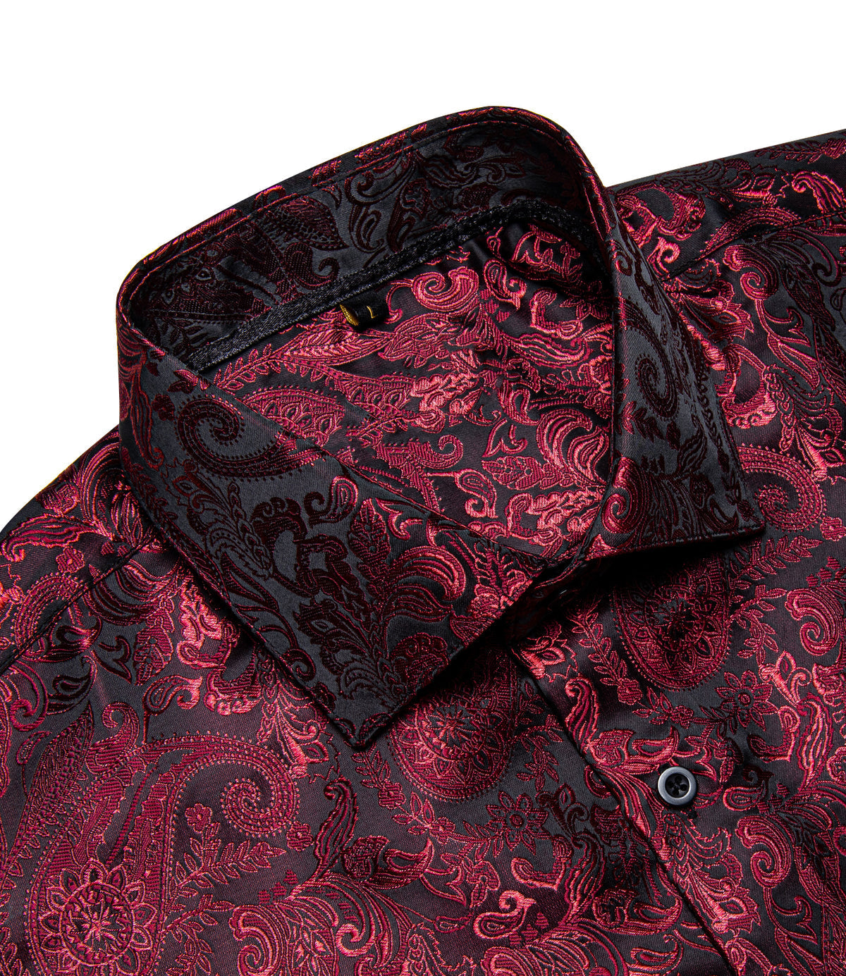 Dark Red Paisley Silk Shirt shirt - Sophisticated Gentlemen